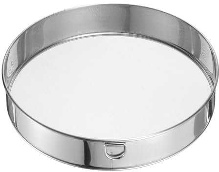 sourcing map 304 Stainless Steel Flour Sifter, 10Inch 60 Mesh Round Sifter Flour Sieve Mini Fine Mesh for Baking Cake Bread, Silver