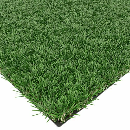 TENAX Derby 1x4 m Verde, Césped Sintético de 17 mm para Jardines, Terrazas, Balcones, Césped Artificial para Exteriores e Interiores
