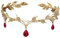 ZYEKIU Elfen Kopfschmuck, Elfenkrone Retro, Crystal Crown Rot, Elfen Krone Einstellbar, Kopfschmuck mit Blättern, für Cosplay, Hochzeit, Party, Renaissance Festival, Weihnachten, Geburtstag