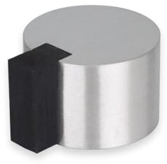 EVI Türstopper | Edelstahl-Türstopper – Klebebefestigung – schwarzer Schutzgummi – 2,8 x 2,9 cm Türstopper
