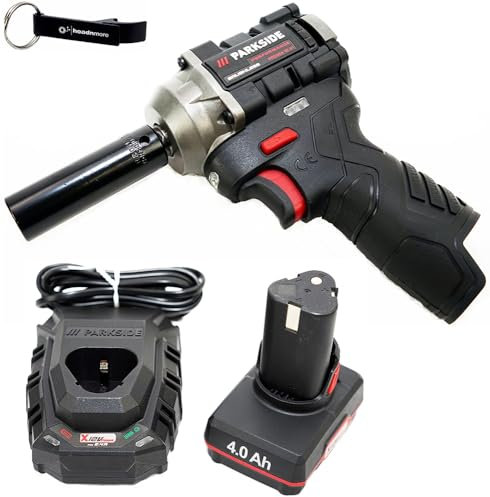 HEADNMORE® Pacchetto – Parkside PERFORMANCE® 12 V ½ batteria avvitatore a percussione PPDSSA 12 + portachiavi (batteria 1 x 4 Ah batteria)