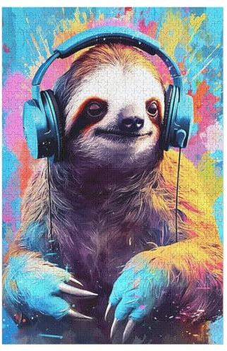 Faultier Holzpuzzle Erwachsene - 1000 Teiliges Jigsaw Knobelspiel - Puzzle Für Erwachsene & Kinder - Outdoor & Reisespielzeug 78×53cm