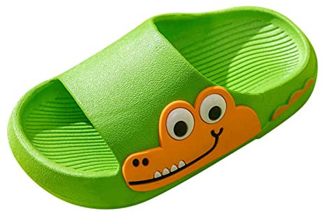 Ciabatte Squalo Bambino,Ciabatte Bambina e Bambino Estive Sandali Spiaggia Comodi Pantofole con Motivi Divertenti Antiscivolo Slip On Gomma Morbidi Unisex per Casa, Mare e Piscina Verde 26