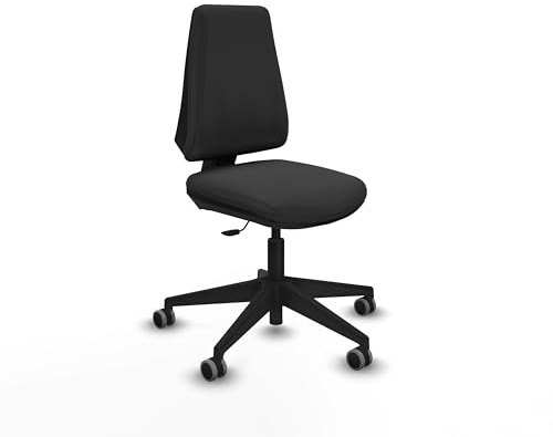 Piqueras y Crespo - Sedia per cassiere Elche senza braccioli. Dotato di contatto permanente di base e schiuma di taglio. con ruote 65 mm Parquet. Grigio Scuro