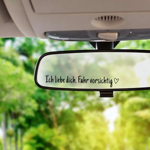 10 Stück Ich Liebe Dich.Fahr Vorsichtig Aufkleber（Schwarz） | Vinyl Rückspiegel Aufkleber, Autodekoration Geschenk für Fahrer Frauen Männer