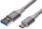 Amazon Basics Cable USB-C a USB-A 3.1 Gen 2 de nailon trenzado doble (certificado USB-IF), admite alta transferencia de datos de hasta 10 Gbps, 0.9 m/3 pies, Gris oscuro