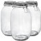 Argon Tableware Verre de Stockage Jars avec Couvercle Airtight Clip - 3 litres Set - Black Seal - Lot de 6
