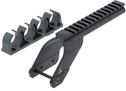 UTG Unisex – Erwachsene 590M Mag-Fed Optic Mount, 12 Gauge Montageschiene, schwarz, one Size