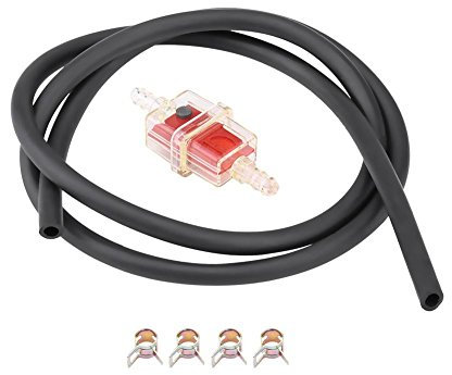 Line Clamps 6mm Fuel Pipe Motorcycle Fuel Filter, 6mm 1/4 inch Scooter Square Fuel Filter(Red)
