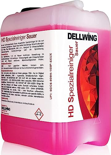 DELLWING Ultraschallreiniger Konzentrat für Aluminium – Löst hartnäckige Verschmutzungen wie Magnesium, Mineralstoffe, Kalk uvm. – 5 Liter Kanister