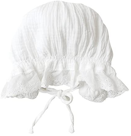 GALPADA Baby Mädchen Sonnenhut Mit Schirmmütze Weiß Court-Stil Spitze Für Kleinkinder 0–6 Monate
