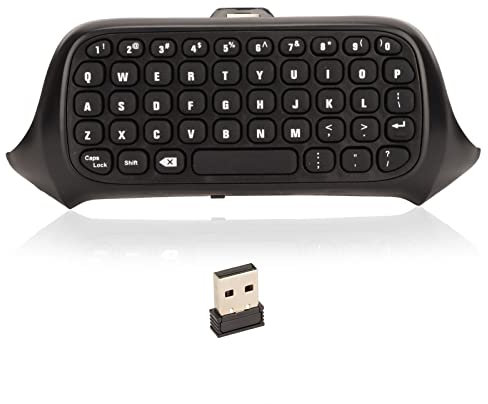 Septpenta Tastiera Controller per Xbox One, Tastiera Chatpad Controller Wireless con Ricevitore USB, Design Stile Maniglia, Connessione Wireless 2.4G, Mini Tastiera Gaming 47 Tasti