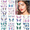 cobee 100pcs Halloween Tatouages Temporaires Visage, 12 Feuilles Paillettes Papillon Faux Tatouages Autocollants Bling Métallique Taches De Rousseur Tatouage Transfert D'eau Tatouage Art Visage Bras