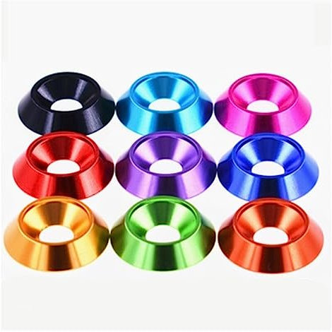 EVURU Qiong Store 10 Stück M3 M4 M5 M6 M8 Aluminium Bunte Senkkopf-Regenschirm-Flachkopfschraube Konkave konische dekorative Nutscheibe (Size : M8 10PCS, Color : Orange)