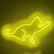 LZXSXZ Neon Schild, Katze LED Neonlicht, Gelb LED Lichtzeichen Neon Neon Schild Nachtlichter, Acryl USB Neon Sign Leuchtschrift für Wand Game Room Bar Party Deko - 38×26CM