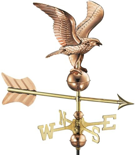 Good Directions 815PSR, 27,9 cm Spannweite aus reinem Kupfer, Cottage Eagle mit Dachhalterung