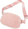 Cadoline Hellrosa Plüsch-Teddyfleece-Sherpa-Gürtel, Gürteltasche, Handtasche, 14 x 20,5 x 5 cm