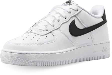 Nike Air Force 1 (GS) Sneaker Child - Synthetik, Weiß/Schwarz, 6.5 Big Kid