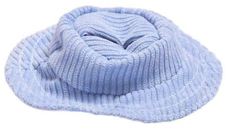 Sharplace Hut mit breiter Krempe für Plüschfiguren, zum Basteln eigener Puppen, pädagogische Koordination für Kinder, Mädchenpuppe, Fischerhut, Kopfbedeckung, Blauer Cord