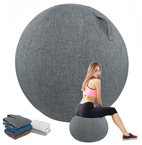 Dsongo Gymnastikball Bezug, 55cm 65cm 75cm Schutzhülle Gymnastikball, Bezug Sitzball, Yoga Ball Abdeckung, Balance Ball Abdeckung, Anti Kratzer Faltbar Sitzbälle Stoff Bezug (Cyan, 55cm)