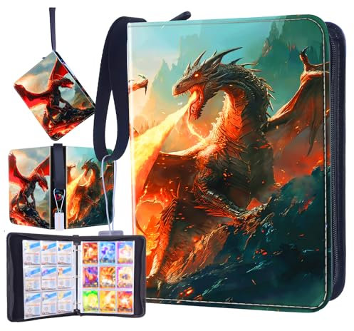 Raccoglitore Carte, Album Carte Collezionabili, 50 Pagine 9 Tasche per Pagina Contiene 900 Carte, Raccoglitore di Carte Collezionabili, PU Album carte con Cerniera, Album Cartella da Collezione
