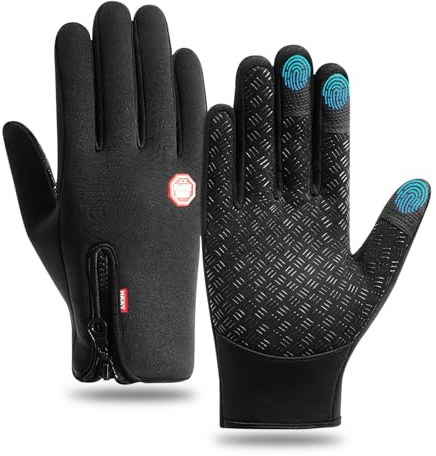 oumuik sporthandschuhe fahrradhandschuhe Touchscreen Handschuhe,gepolstert und warm Wind- und wasserdicht Empfindlicher Touchscreen Rutschfestes Silikon