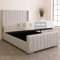 H&N FUTURE BEDS | Wingback Panel 54 Bed Frame Plush Velvet Ottoman Storage Upholstered Bed in 3ft,Double 4ft6” King 5ft, 6ft (Silver Plush with mattress, 4FT6 Double with Gaslift)