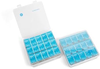 2 Pack Colored Contact Lens 3 Month Organizer, Each Hold 60-90 PCS, Total Hold 120-180 PCS, Portable Storage Box for Disposable Daily Contact Lenses, Storage Box for All Brand Cosmetic Contact Lens