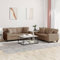 CCCINER 2-TLG. Sofagarnitur mit Kissen Cappuccino-Braun Kunstleder,Angenehme Couchgarnitur aus Kunstleder hochwertiges Ledersofa für Wohnzimmer, Büro und mehr Sofas & Couches