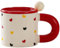 wigmoa TH-M Heart-Shaped Ceramic Mug with Lid & Spoon, 400ML Coffee Cup for Tea & Coffee, Cute Mug for Men & Women, Unique Love Design Tea Mug. (Red)