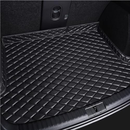 SXXTS Tronco Bandeja para Renault Kangoo II 2007-2021, Alfombrilla de Cuero Maletero de Coche Cuero Impermeable Funda Maletero Coche Accesorios,Black