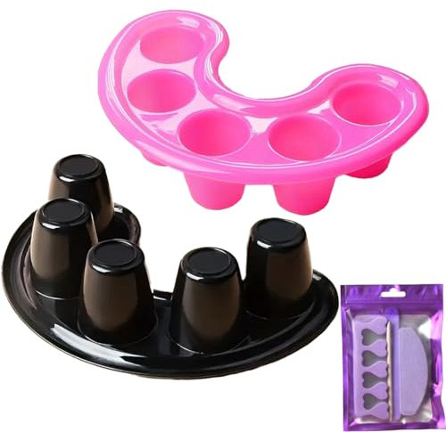 Nail Soaking Bowl – 2 Pack Hand Soak Off Bowls with Finger Sections, Ideal for Gel Polish Removal, Nail Treatments, Acetone Soak, DIY Manicure Kits & Professional Nail Tool Kits