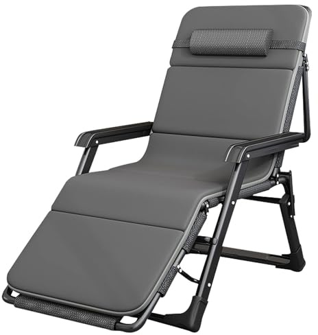 Faltbarer Zero Gravity Loungesessel – Gepolsterte, verstellbare Liege für Outdoor-Camping, Hof, Veranda und Garten