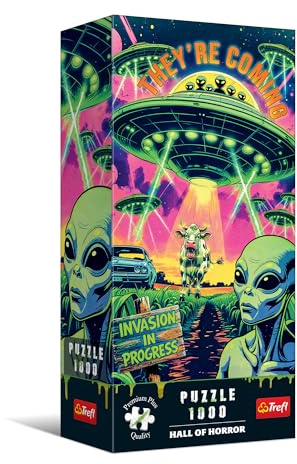 Trefl - Puzzle 1000 Teile, Hall of Horror: UFO, Premium Plus Halloween | Premium Plus Qualität: Hall of Horror, Serie voller Horror und dunkler Atmosphäre, ab 14 Jahren