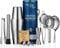 Mixology & Craft Cocktail Shaker Set - 11-Piece Bartender Kit With Weighted Boston Shaker, Muddler, Spoon & Tongs - Cocktail Making Mixer Gift Set Silver