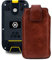 Suncase Original Tasche kompatibel mit Hammer Bow+ Hülle Leder Etui Handytasche Ledertasche Schutzhülle Case in Mocca braun
