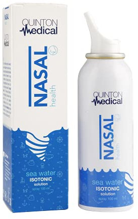 Quinton Medical - Nasal Health, Spray Nasal de Agua de Mar 100% Natural, 9 g/l de Sales Marinas, 100 ml, Alivio Congestión Nasal y Hidratación, 100 ml