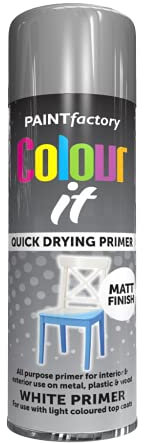 Classic Signature - 6 x All Purpose White Primer Aerosol Spray Paint 250ml Quick Drying Spray,Fast Dry and Excellent Coverage for Wood, Metal, Plastic and more