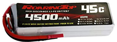 RoaringTop RC Lipo Batterie 5S 18,5 V 4500 mAh 45 C sans prise pour MIKADO LOGO500, ALIGN T-REX550/600, GAUI X5, Outrage 550, Hirobo SDX