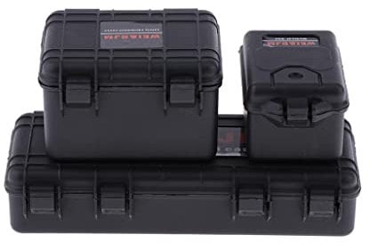 Perfeclan RC Auto Koffer Set Kofferraum 1:10 RC LKW Karosserie Dekoration Zubehör, Schwarz