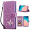 UEEBAI Custodia a Portafoglio per Samsung Galaxy S10 Plus, PU Custodia in Pelle Telefono Slot per Carte di Credito Custodia con cavalletto Chiusura Magnetica Bling Borsa Custodia Antiurto - Viola