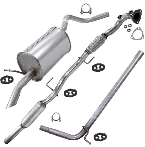 ATEC Germany Auspuff Schalldämpfer Set 1x Vorschalldämpfer, 1x Mittelrohr,