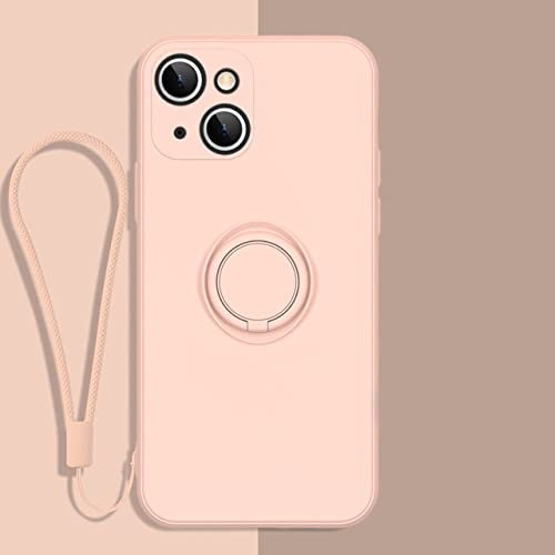 DRXVE Custodia ad anello magnetico in silicone per iPhone 13 Mini Pro Custodia morbida per staffa per dito con supporto in silicone, rosa, per iPhone 13 Mini