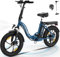 HITWAY Electric Bike, 20'' Fat Tire Ebikes, 11.2Ah 250W 36V E Bike, 35-90KM Electric Folding Bikes with 7 Gears SHIMANO System City E Bike Mountain Bicycle for Adults, Legal-NEW-BLUE