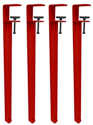 Pieds de Serrage de Table Amovibles Forme de F,4pcs Pieds de Meubles Réglables,Jambes en Métal de Bricolage pour Tables Basses,Tables de Salle à Manger,Bureaux Modernes (71cm(28in),Red)