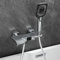 Yalsfowe Wasserfall-Badewannenarmatur, Badewannen-Mischbatterie mit Temperaturanzeige, Badewannenarmatur mit Handbrause, Einhand-Wannenarmatur Wandhalterung Badezimmer-Duschmischbatterie,Chrome