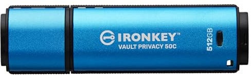 Kingston IronKey Vault Privacy 50 FIPS 197 Certified & XTS-AES 256-bit Encrypted USB TypeC Drive for Data Protection - IKVP50C/512GB