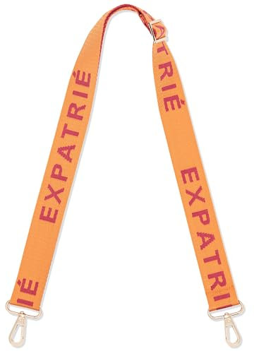 Expatrié Taschengurt zum Wechseln - Jeanne Logo Orange - Verstellbarer Schultergurt für Taschen Umhängetasche Bauchtasche - Flexibler Handtaschen Gurt mit Karabiner