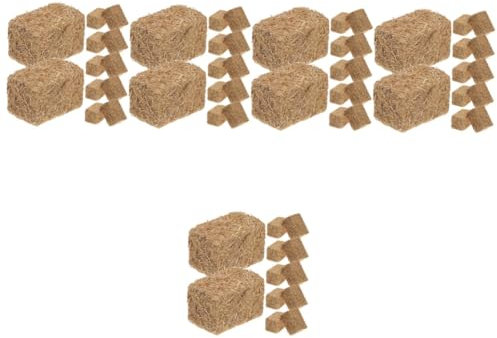 ibasenice 60 Piezas Modelo Mini Pajar Decoraciones Casa De Muñecas Bien Decorate Mini Fardos De Mini Pajar Simulado Adorno Mini Fardo Adorno Simulado Madera Exterior Decoración Falsa