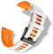 RoYiio Silicona Correa para Asas de Reloj con Ancho de 22mm, Suave y Cómodo, Correa de Silicona para Hombres Mujeres - Naranja Blanca